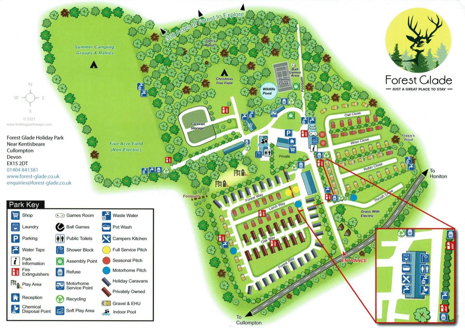 Park Map Forest Glade Holiday Park