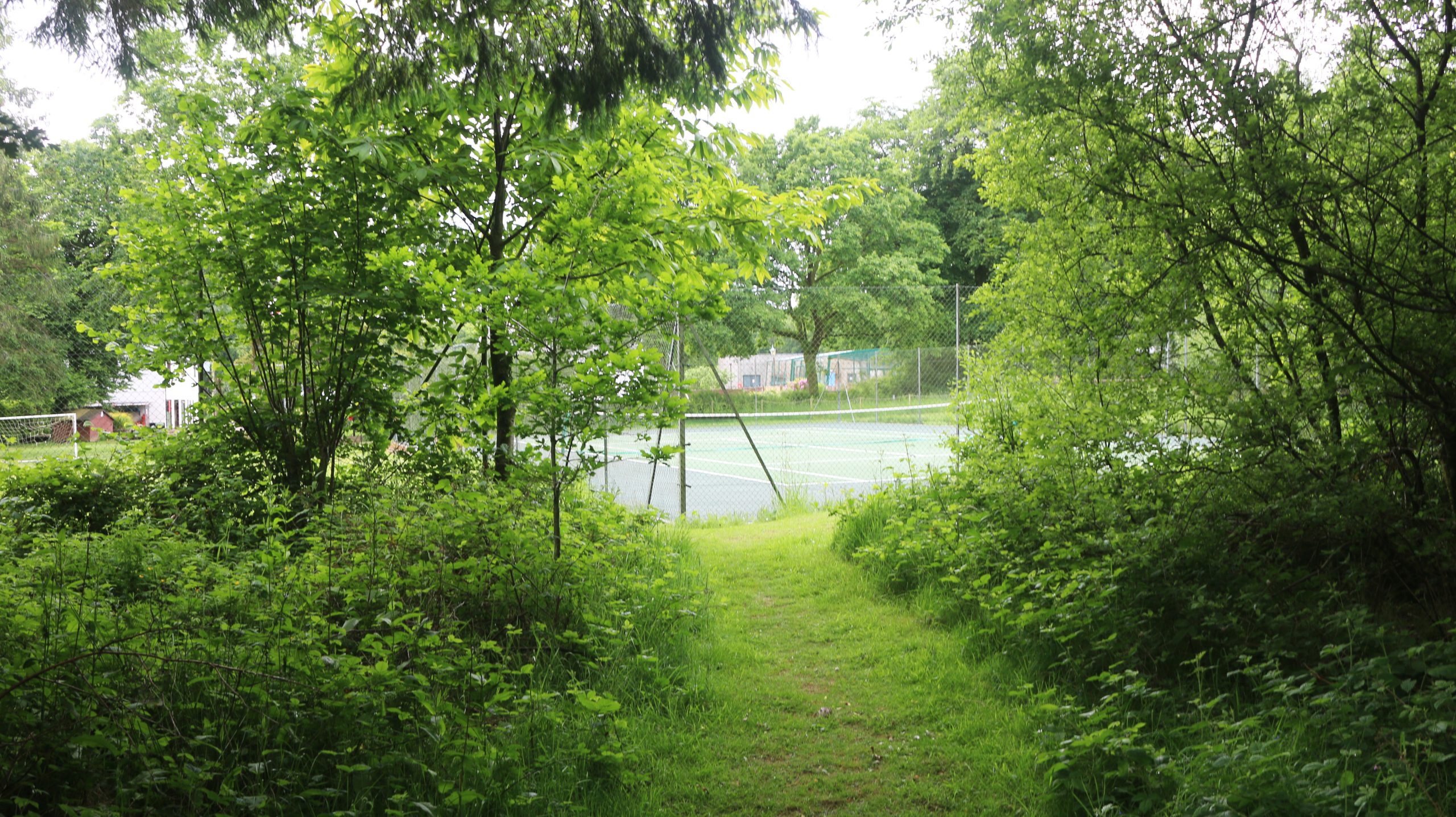 nature trail onto outdoor facilities at forest glade